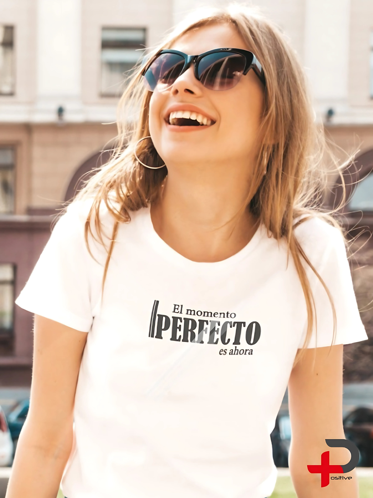Camiseta básica blanca estampada para mujer, mensaje, positivo, motivacional. (El momento perfecto es ahora)