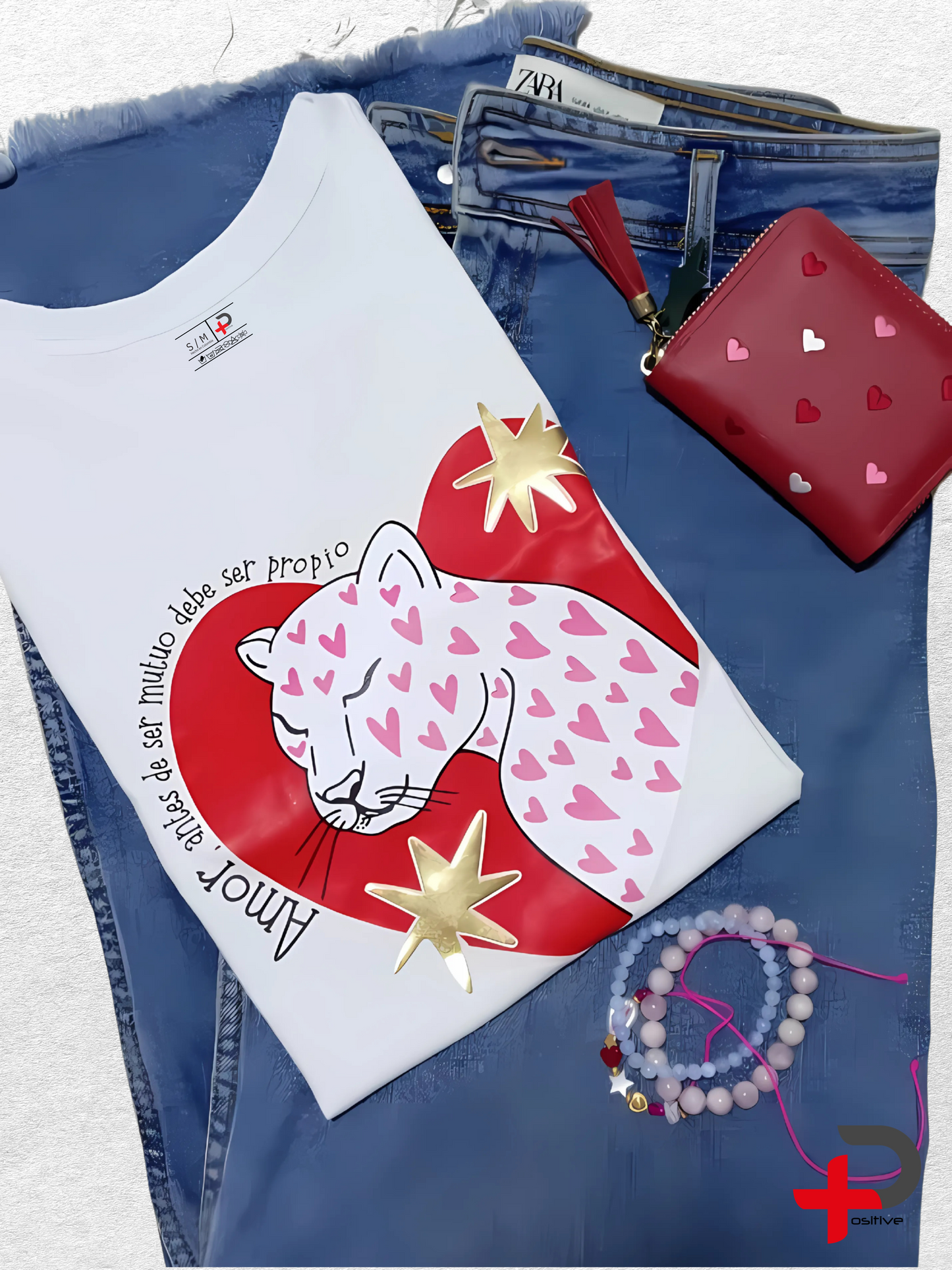 Camiseta básica estampada para mujer, mensaje, positivo, motivacional. (Amor propio)