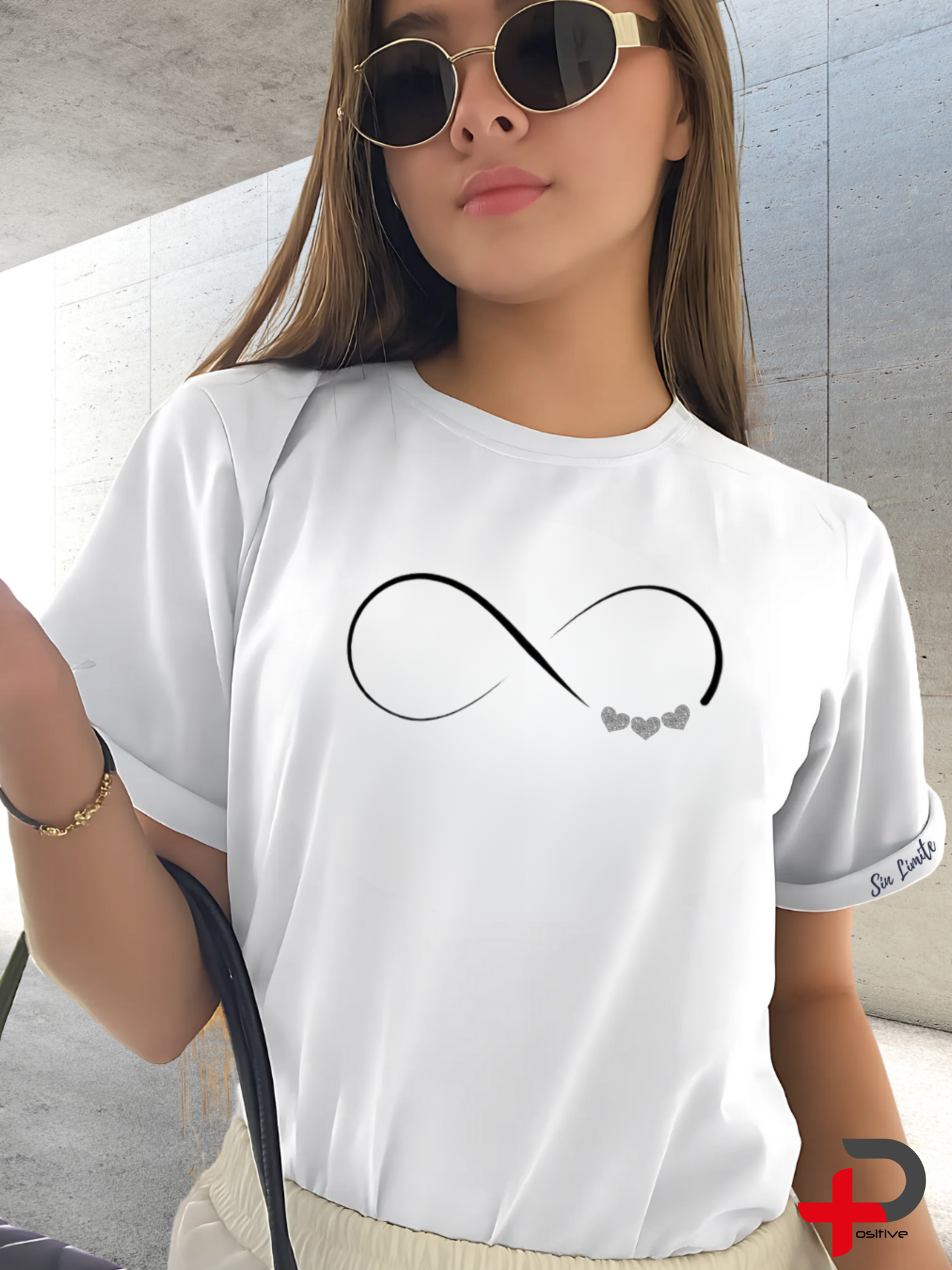 Camiseta básica estampada para mujer, mensaje, positivo, motivacional. (Sin limite)