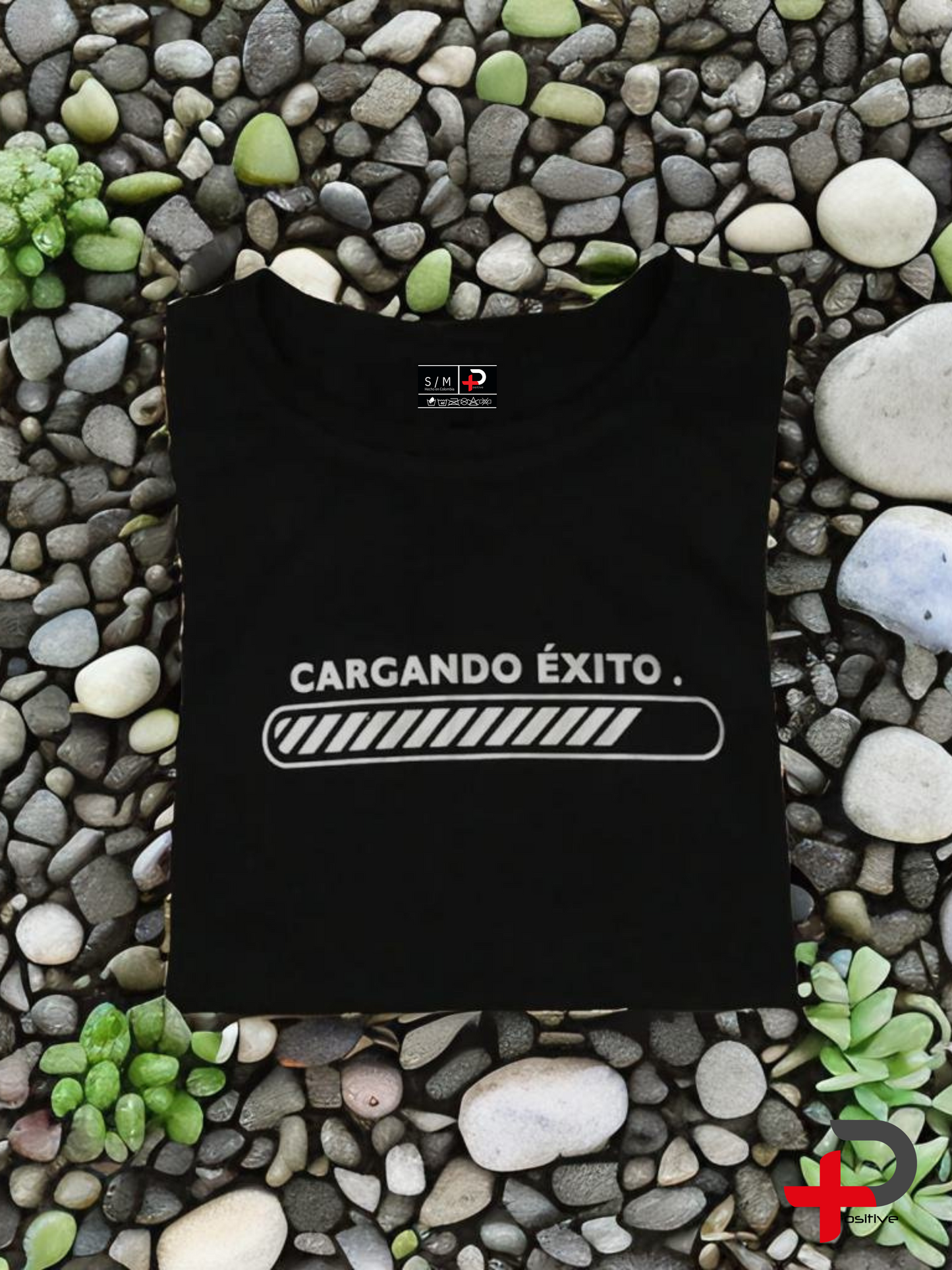 Camiseta básica blanca, negra estampada para mujer, mensaje, positivo, motivacional. (Cargando éxito)