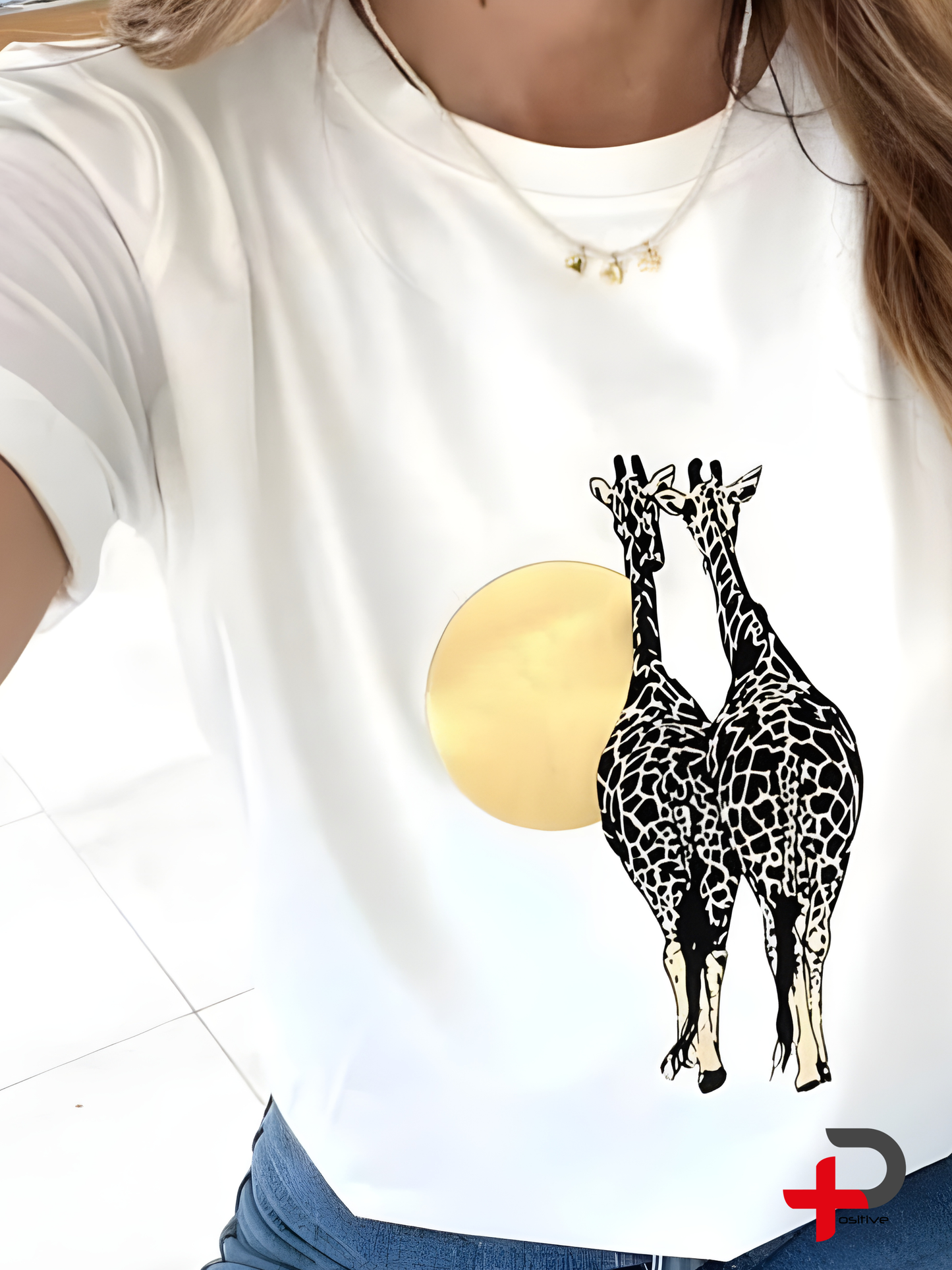 Camiseta básica estampada para mujer, mensaje, frase, positivo, motivacional (Jirafa Lunar)